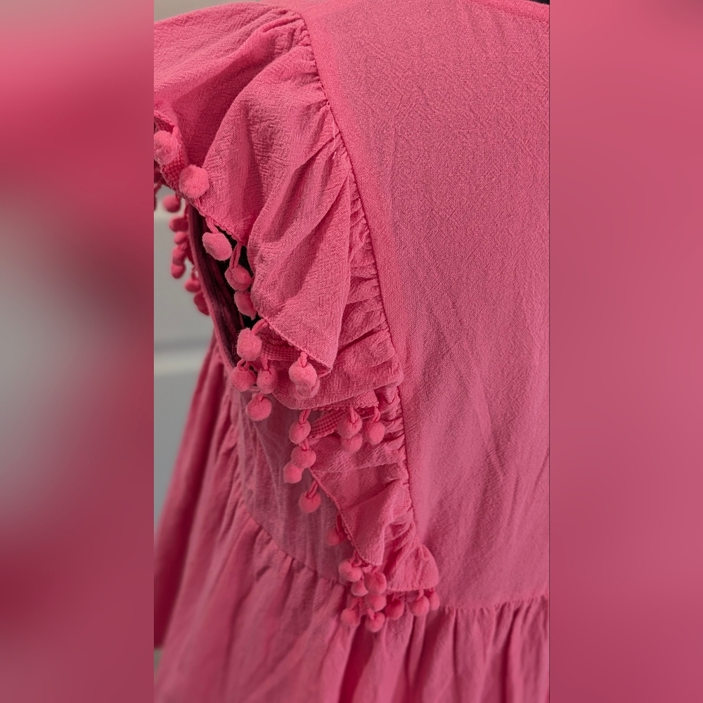 Pink Embroidered Ruffle Top - Picture 3 of 4